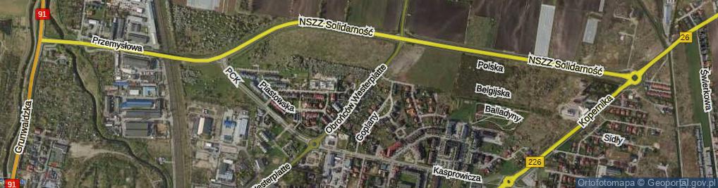 Zdjęcie satelitarne Obrońców Westerplatte ul.
